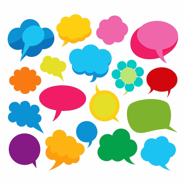 a collection of colorful speech bubbles including one with the word cloud on the bottom