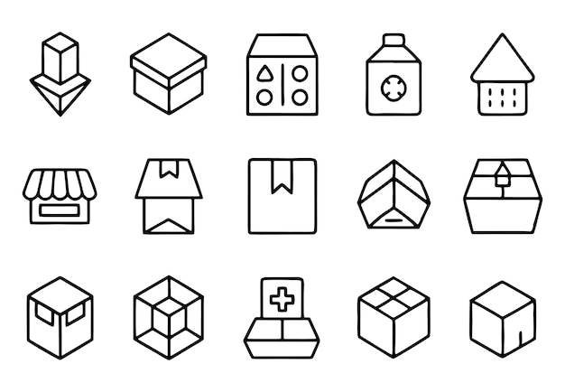 a collection of different boxes and boxes with the words quot box quot on them