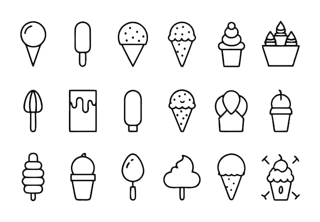 a collection of ice creams and ice creams