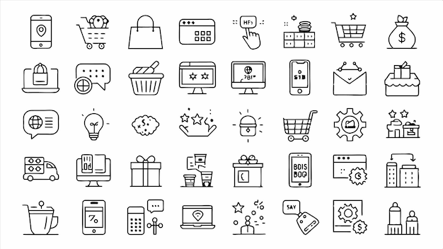 a collection of icons including a computer and a computer mouse