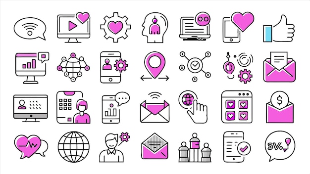 a collection of icons including a digital device and a keychain