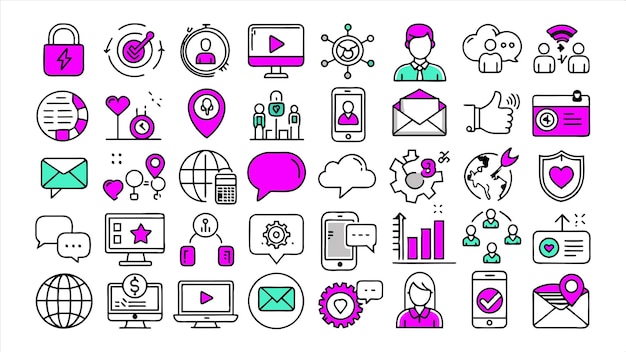 a collection of icons including a web page that says quot web quot