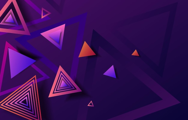 a colorful abstract background with triangles and a purple background