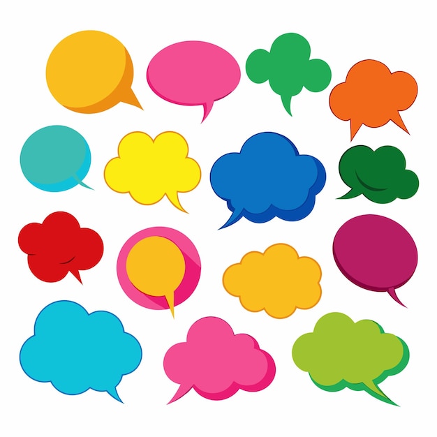 a colorful collection of speech bubbles including one of the speech bubbles