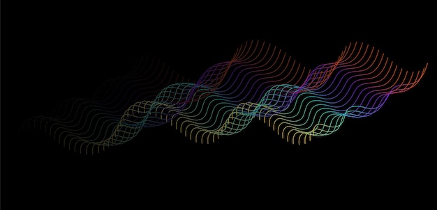 a colorful line of lines is shown with the colors of the rainbow