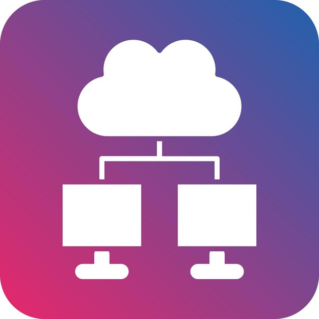 a colorful sign with a cloud and a blue and pink background