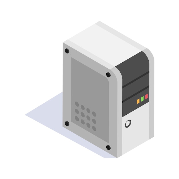 a creative isometric icon of desktop computer in modern design style