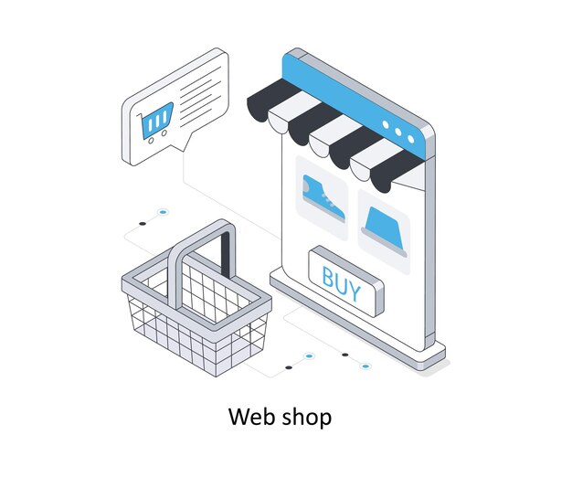 a diagram of a web shop that says web shop