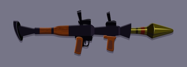 A digital illustration of an RPG7 grenade launcher a military rocket weapon used for combat