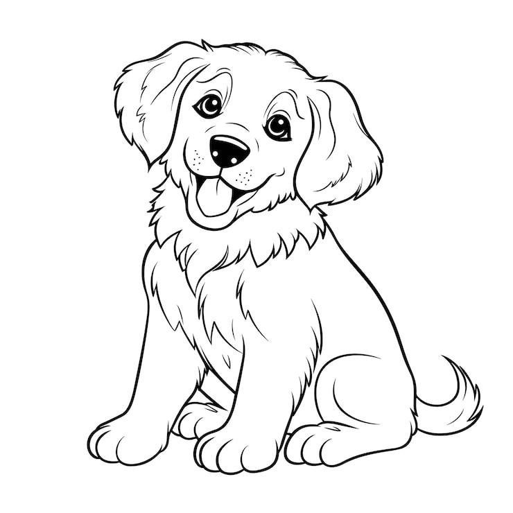 Vektor a dog colouring book for kids vector illustration