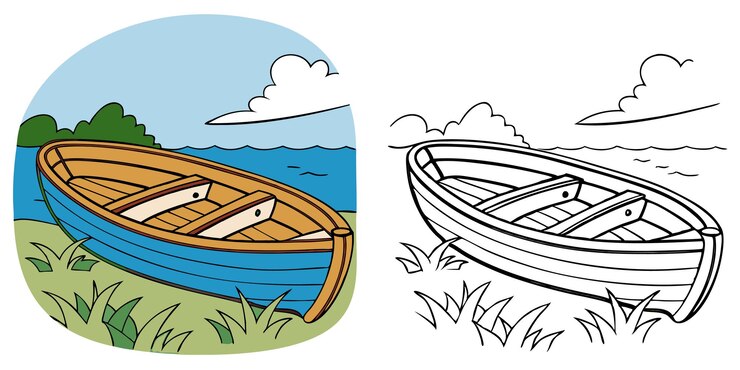 a drawing of a boat and a boat with the words quot v quot