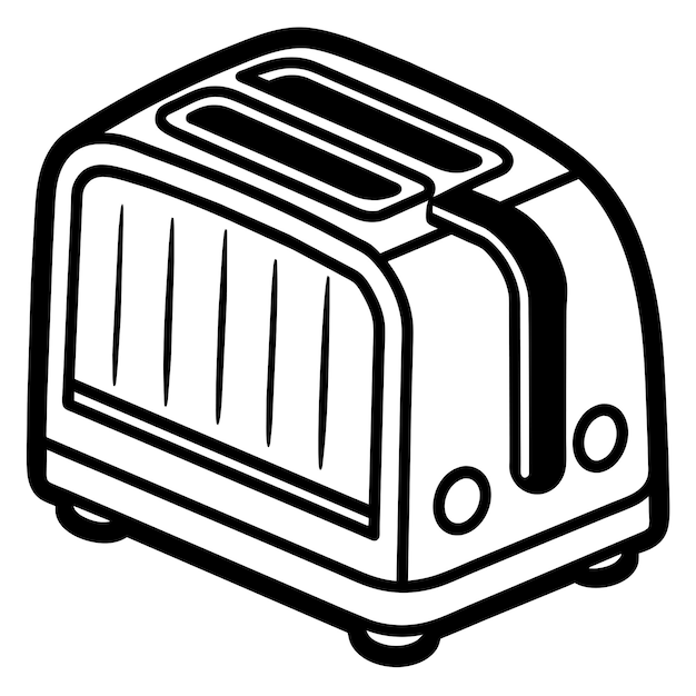 a drawing of a toaster that has a toaster on it