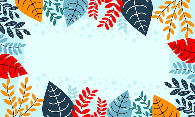 a frame with leaves and a place for text in the center
