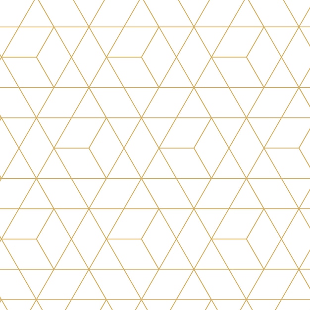 a geometric pattern with gold triangles on a white background
