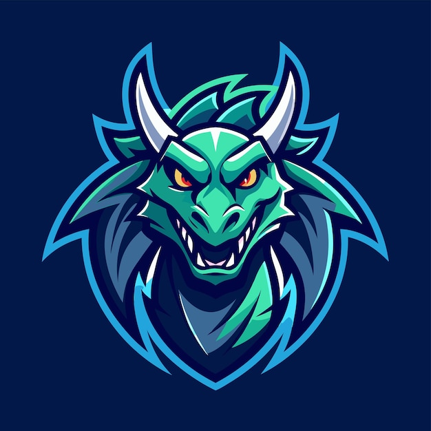 a green dragon with a blue background with a blue background
