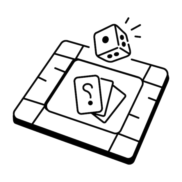 A hand drawn icon depicting monopoly game