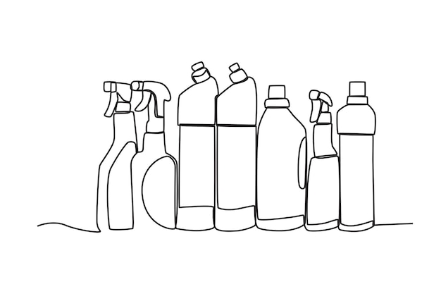 A household detergent Cleaning supplies oneline drawing