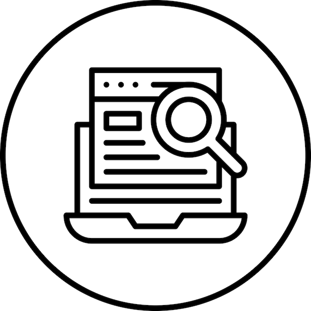 a magnifying glass is on a white circle