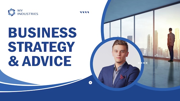 a man in a suit stands in front of a bus that says business on it