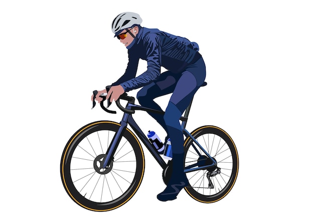 A man riding bicycle fast riding vector for background design