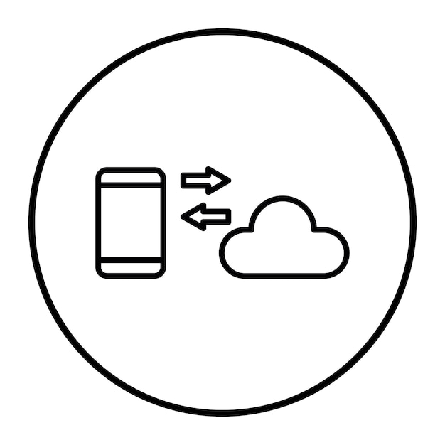 a phone and cloud are shown in a circle
