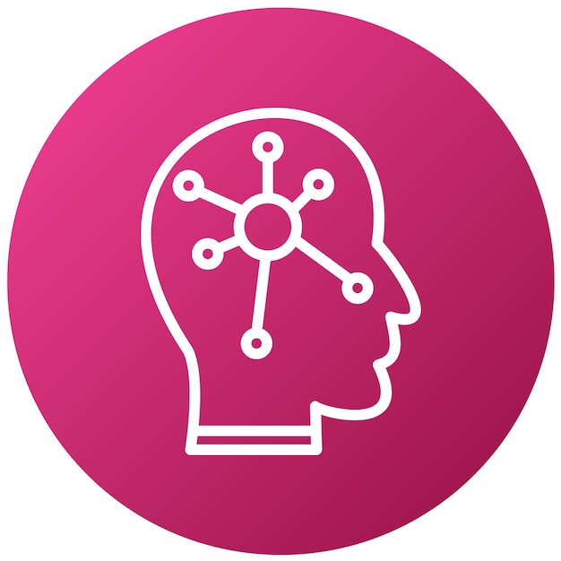 a pink circle with a brain inside of it