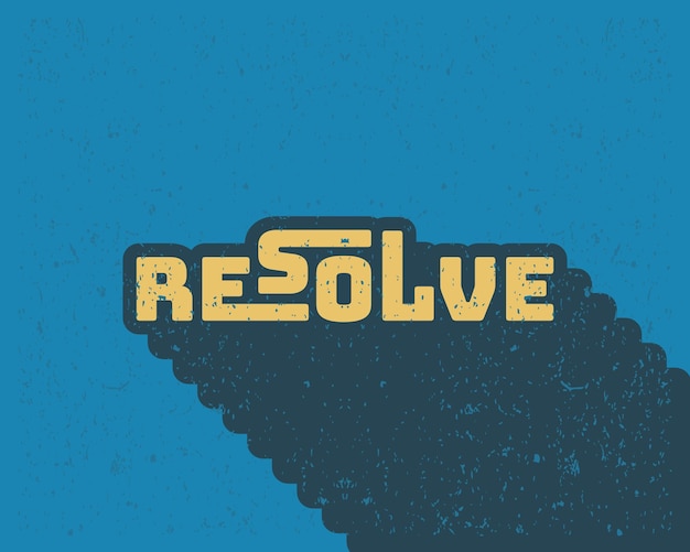 a poster for the title resolve on a blue background