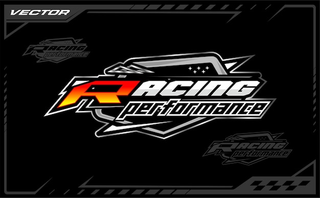 a racing logo with a red and yellow logo that says racecar