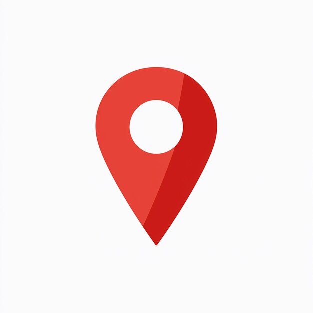 a red location pin icon commonly used in mapping or locationbased applications