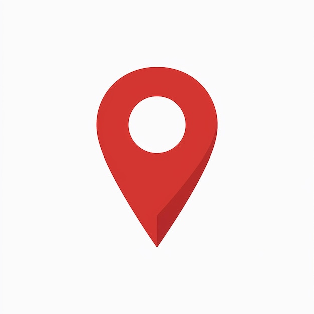 a red location pin icon commonly used in mapping or locationbased applications
