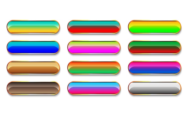 a row of rainbow colored buttons with different colors and colors