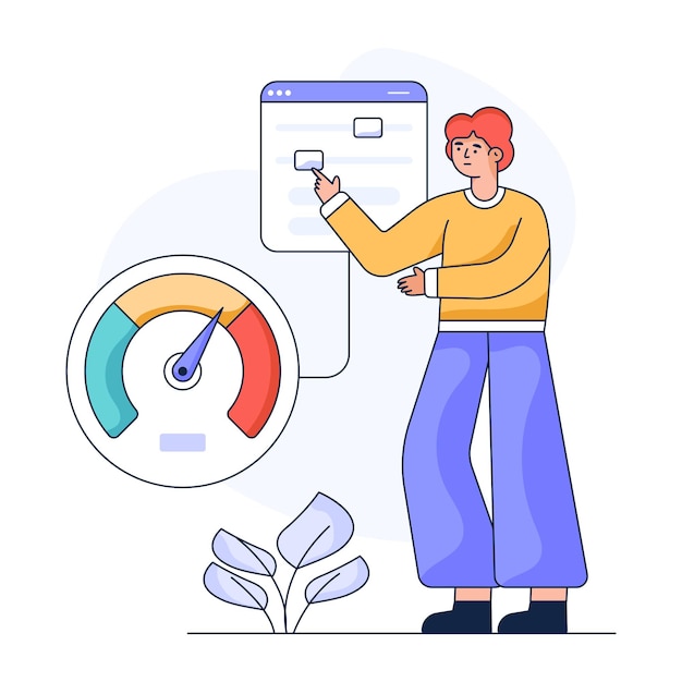 A scalable flat illustration of website performance