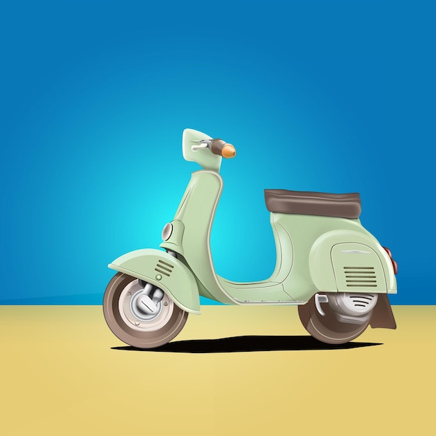 a scooter with a bottle of milk on the front