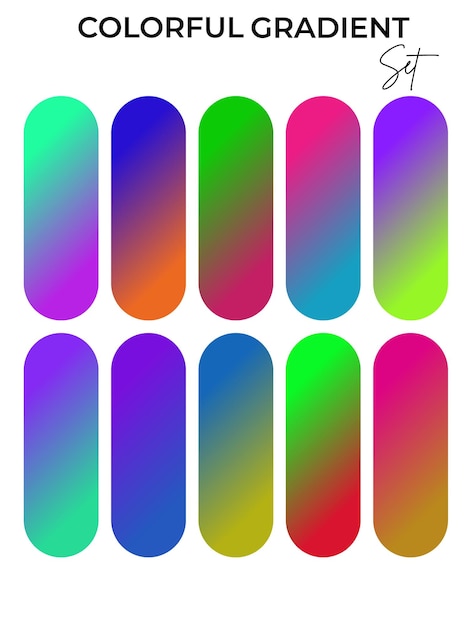 a series of multicolored nails with a number of colors
