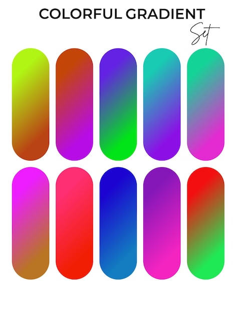 a series of multicolored nails with a row of different colors