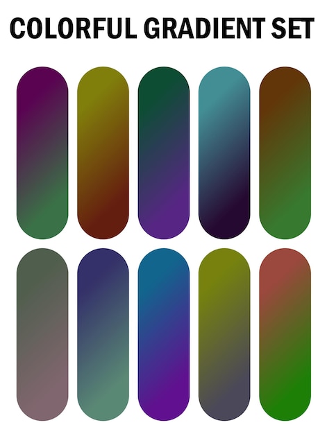 a series of multicolored nails with different colors