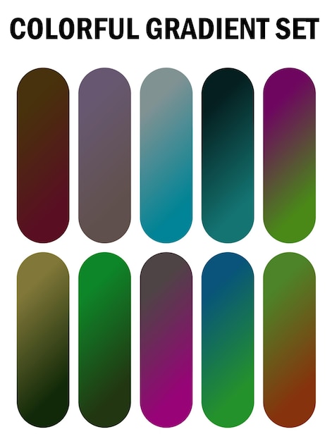 a series of multicolored nails with different colors
