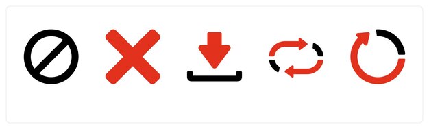 A set of 5 Arrows icons such as direction way path