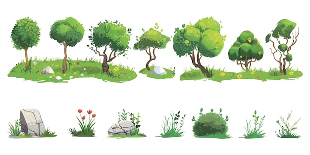 A set of cartoon vector illustrations on a white background
