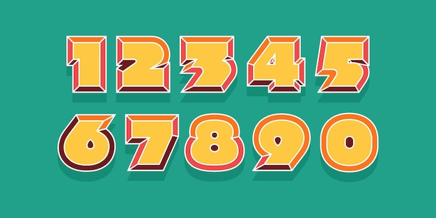 a set of colorful numbers including numbers including numbers and numbers