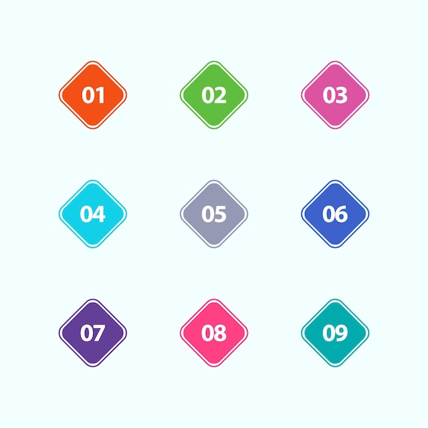 a set of colorful squares with the number 02 on the bottom.