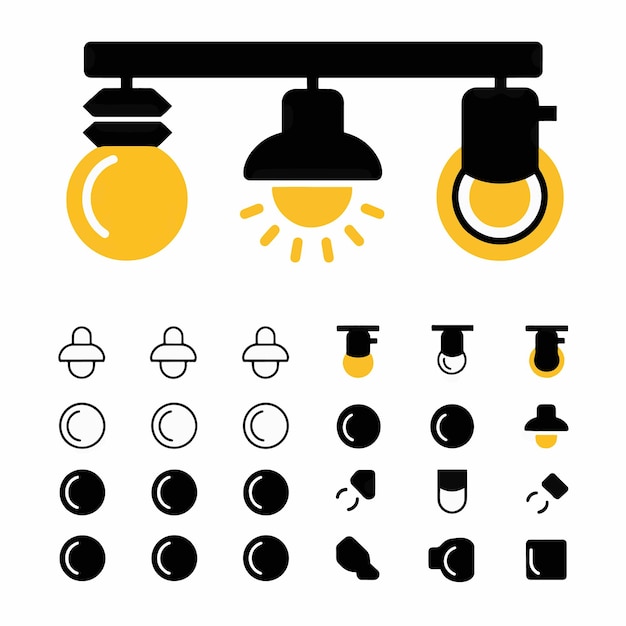 a set of different icons for the sun and the sun