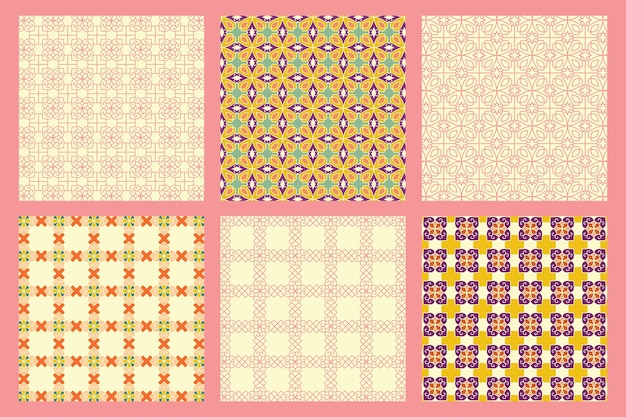 A set of different patterns for a background.