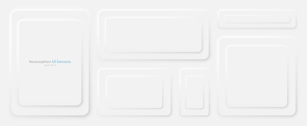 A set of rectangular banners with rounded edges on a white background