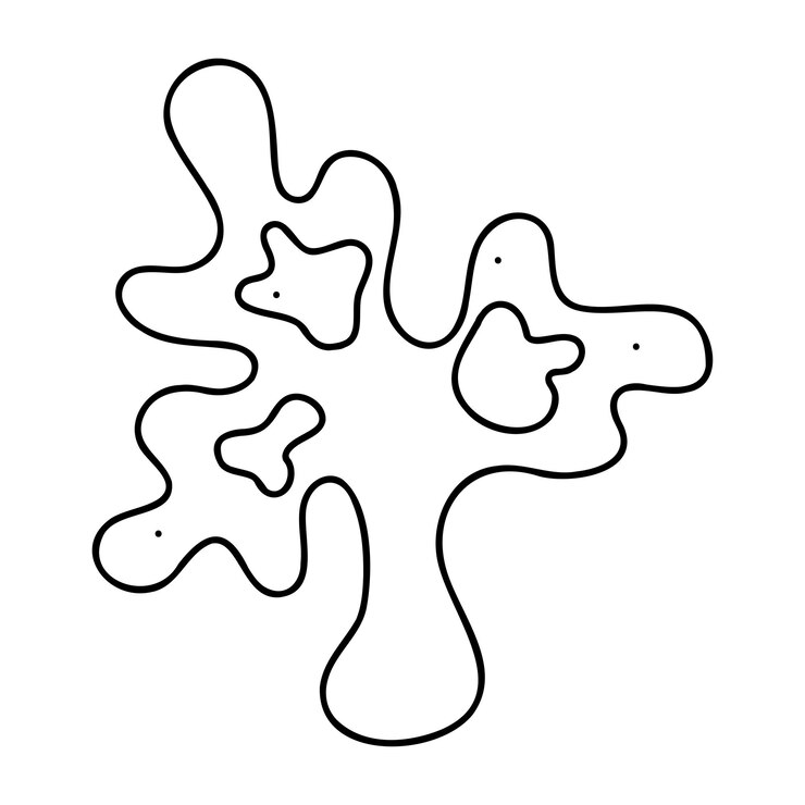 Vektor a small one coral in white and black doodles clip art for your projects