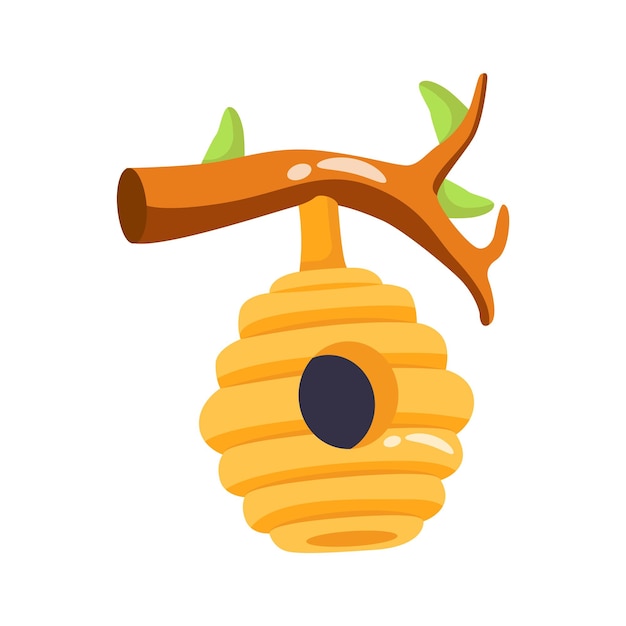 A trendy 2d icon featuring hanging beehive design