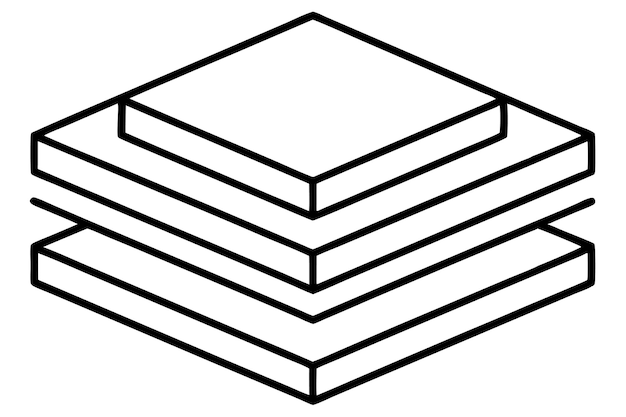 a white cube with black lines and a white square on it