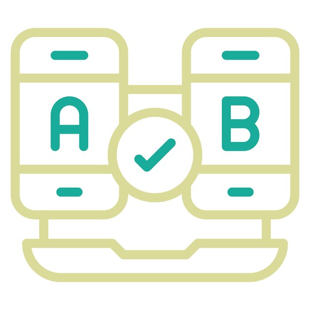 AB Testing vector icon illustration of Coding and Development iconset
