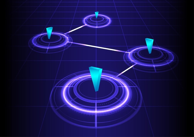 Abatract networking background Game item mission design Technology connection