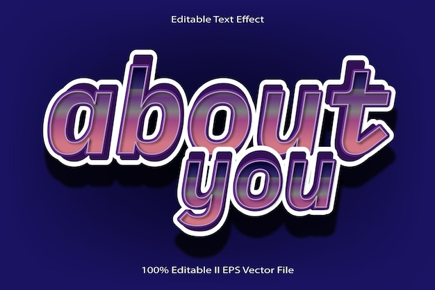 About You Editable Text Effect 3d Emboss Cartoon Gradient Style